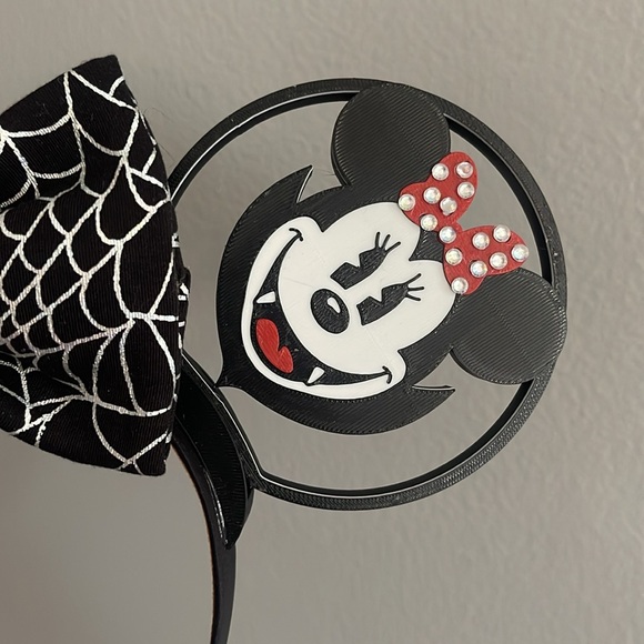 Disney Minnie and Mickey custom Spooky Vampire Halloween Ears Disneyland - Picture 7 of 9